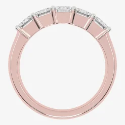 (G / Vs2-Si2) Womens 2 1/2 CT. T.W. Lab Grown White Diamond 14K Gold 5-Stone Anniversary Band