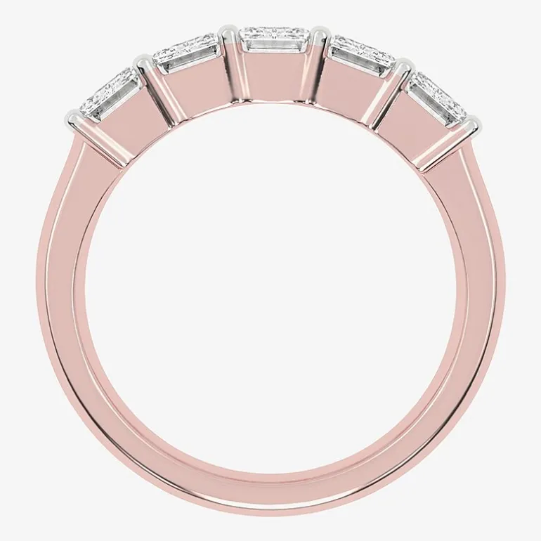 (G / Vs2-Si2) Womens 2 1/2 CT. T.W. Lab Grown White Diamond 14K Gold 5-Stone Anniversary Band