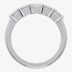(G / Vs2-Si2) Womens 2 1/2 CT. T.W. Lab Grown White Diamond 14K Gold 5-Stone Anniversary Band