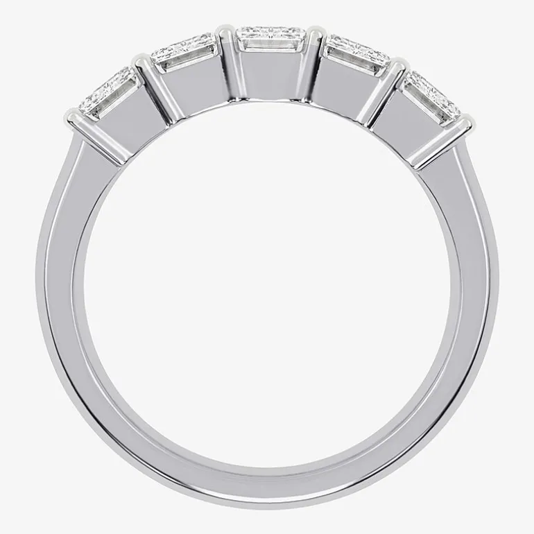 (G / Vs2-Si2) Womens 2 1/2 CT. T.W. Lab Grown White Diamond 14K Gold 5-Stone Anniversary Band