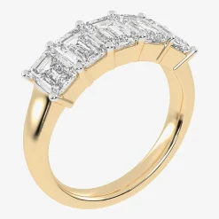 (G / Vs2-Si2) Womens 2 1/2 CT. T.W. Lab Grown White Diamond 14K Gold 5-Stone Anniversary Band