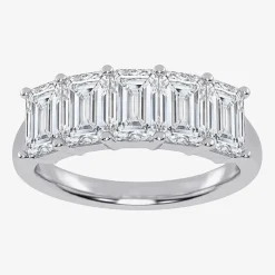 (G / Vs2-Si2) Womens 2 1/2 CT. T.W. Lab Grown White Diamond 14K Gold 5-Stone Anniversary Band