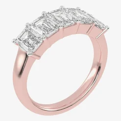 (G / Vs2-Si2) Womens 2 1/2 CT. T.W. Lab Grown White Diamond 14K Gold 5-Stone Anniversary Band