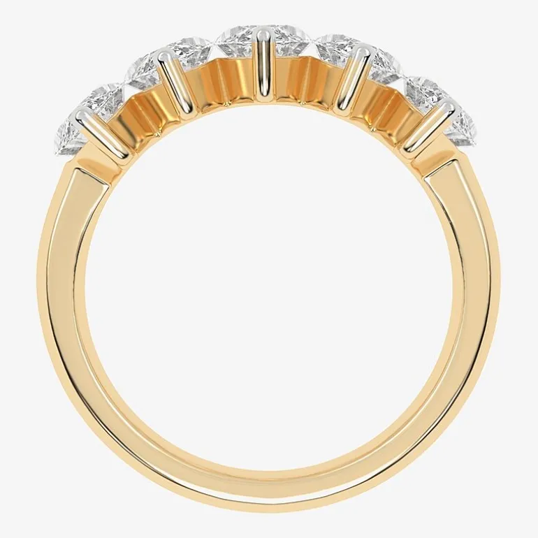 (G / Vs2-Si2) Womens 2 1/2 CT. T.W. Lab Grown White Diamond 14K Gold 5-Stone Anniversary Band
