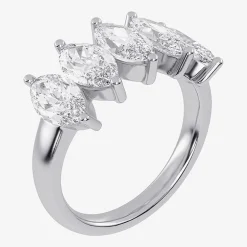 (G / Vs2-Si2) Womens 2 1/2 CT. T.W. Lab Grown White Diamond 14K Gold 5-Stone Anniversary Band
