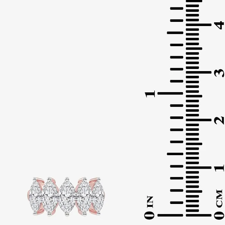 (G / Vs2-Si2) Womens 2 1/2 CT. T.W. Lab Grown White Diamond 14K Gold 5-Stone Anniversary Band