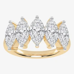 (G / Vs2-Si2) Womens 2 1/2 CT. T.W. Lab Grown White Diamond 14K Gold 5-Stone Anniversary Band