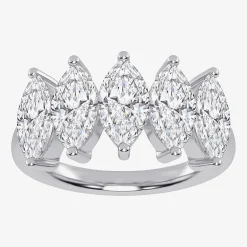 (G / Vs2-Si2) Womens 2 1/2 CT. T.W. Lab Grown White Diamond 14K Gold 5-Stone Anniversary Band