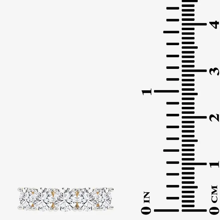 (G / Vs2-Si2) Womens 2 1/2 CT. T.W. Lab Grown White Diamond 14K Gold 5-Stone Anniversary Band