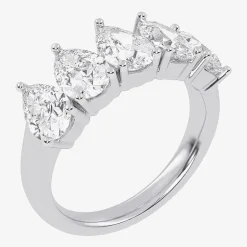 (G / Vs2-Si2) Womens 2 1/2 CT. T.W. Lab Grown White Diamond 14K Gold 5-Stone Anniversary Band