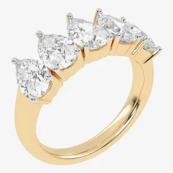 (G / Vs2-Si2) Womens 2 1/2 CT. T.W. Lab Grown White Diamond 14K Gold 5-Stone Anniversary Band