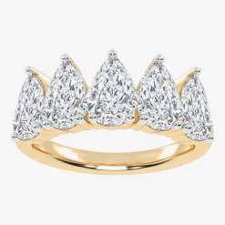 (G / Vs2-Si2) Womens 2 1/2 CT. T.W. Lab Grown White Diamond 14K Gold 5-Stone Anniversary Band