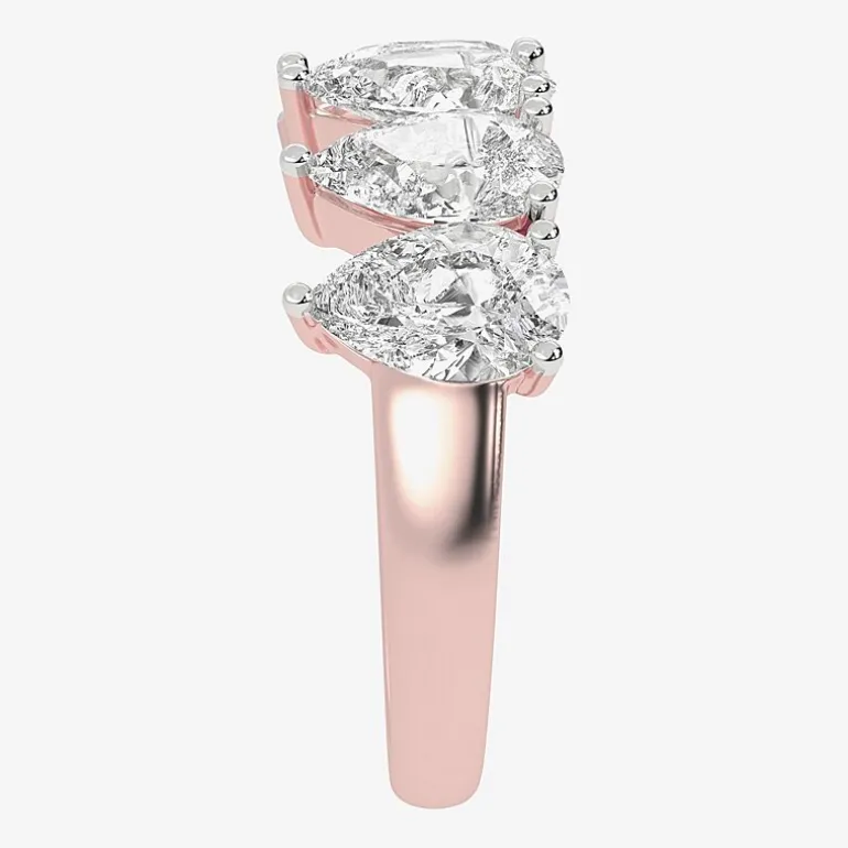 (G / Vs2-Si2) Womens 2 1/2 CT. T.W. Lab Grown White Diamond 14K Gold 5-Stone Anniversary Band