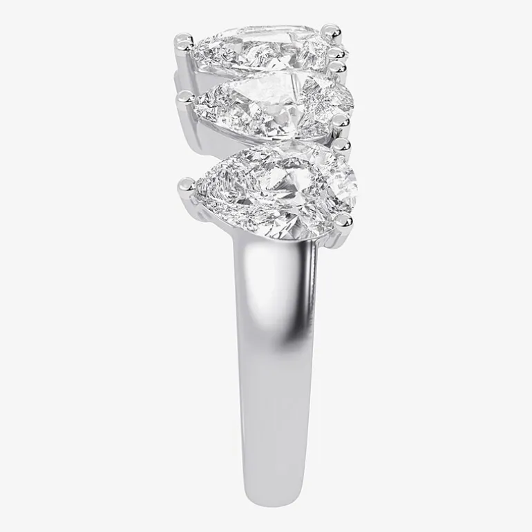 (G / Vs2-Si2) Womens 2 1/2 CT. T.W. Lab Grown White Diamond 14K Gold 5-Stone Anniversary Band