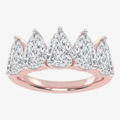 (G / Vs2-Si2) Womens 2 1/2 CT. T.W. Lab Grown White Diamond 14K Gold 5-Stone Anniversary Band