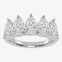 (G / Vs2-Si2) Womens 2 1/2 CT. T.W. Lab Grown White Diamond 14K Gold 5-Stone Anniversary Band