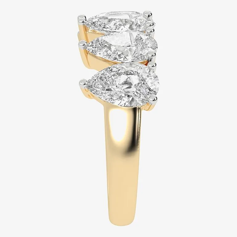 (G / Vs2-Si2) Womens 2 1/2 CT. T.W. Lab Grown White Diamond 14K Gold 5-Stone Anniversary Band