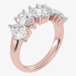 (G / Vs2-Si2) Womens 2 1/2 CT. T.W. Lab Grown White Diamond 14K Gold 5-Stone Anniversary Band