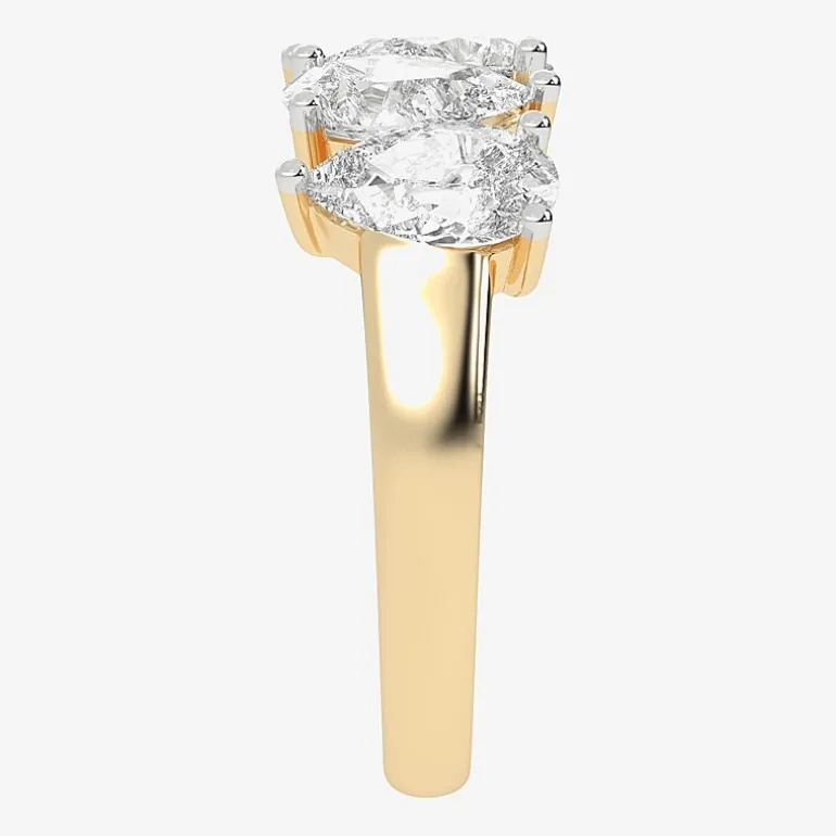 (G / Vs2-Si2) Womens 2 1/2 CT. T.W. Lab Grown White Diamond 14K Gold 5-Stone Anniversary Band
