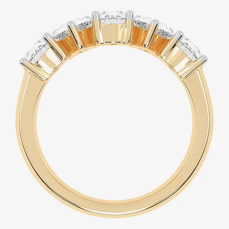 (G / Vs2-Si2) Womens 2 1/2 CT. T.W. Lab Grown White Diamond 14K Gold 5-Stone Anniversary Band