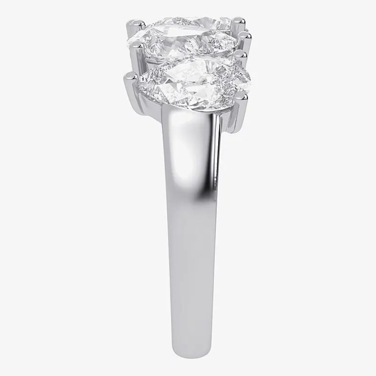 (G / Vs2-Si2) Womens 2 1/2 CT. T.W. Lab Grown White Diamond 14K Gold 5-Stone Anniversary Band