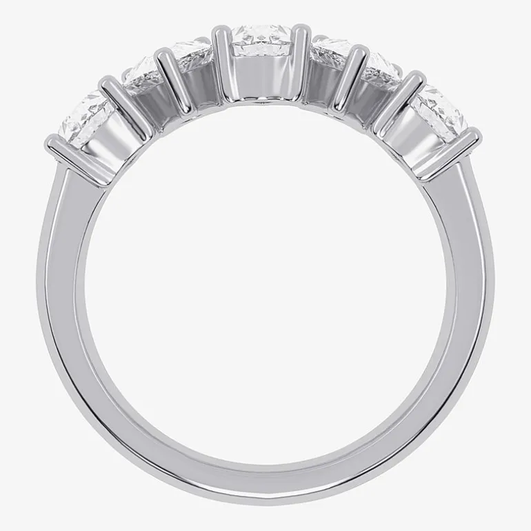 (G / Vs2-Si2) Womens 2 1/2 CT. T.W. Lab Grown White Diamond 14K Gold 5-Stone Anniversary Band