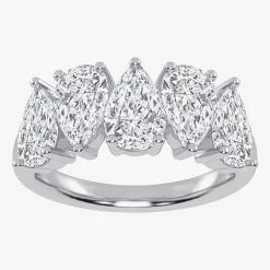 (G / Vs2-Si2) Womens 2 1/2 CT. T.W. Lab Grown White Diamond 14K Gold 5-Stone Anniversary Band