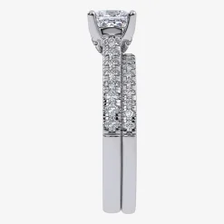 (G / Vs2-Si1) Womens 1 CT. T.W. Lab Grown White Diamond 10K Gold Side Stone Bridal Set