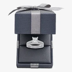 (G / Vs2-Si1) Womens 1 CT. T.W. Lab Grown White Diamond 10K Gold Side Stone Bridal Set