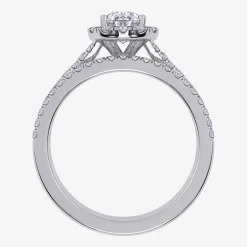 (G / Vs2-Si1) Womens 1 CT. T.W. Lab Grown White Diamond 10K Gold Pear Side Stone Halo Bridal Set