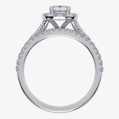 (G / Vs2-Si1) Womens 1 CT. T.W. Lab Grown White Diamond 10K Gold Cushion Side Stone Halo Bridal Set
