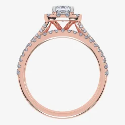 (G / Vs2-Si1) Womens 1 CT. T.W. Lab Grown White Diamond 10K Gold Cushion Side Stone Halo Bridal Set