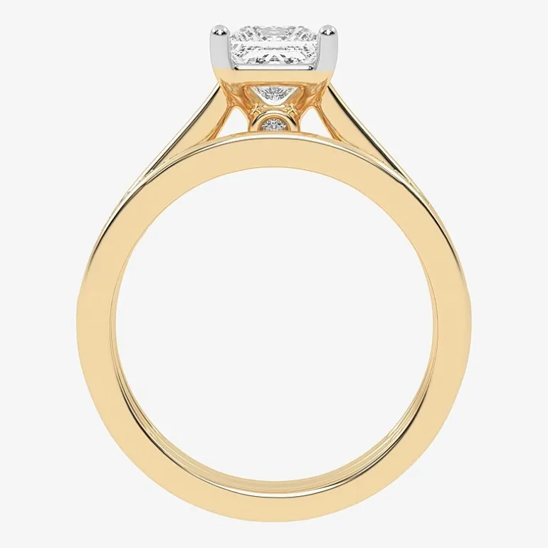 (G / Vs2-Si1) Womens 1 1/2 CT. T.W. Lab Grown White Diamond 10K Gold Side Stone Bridal Set