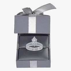 (G / Vs2-Si1) Womens 4 1/2 CT. T.W. Lab Grown White Diamond 10K Gold Marquise Side Stone Bridal Set