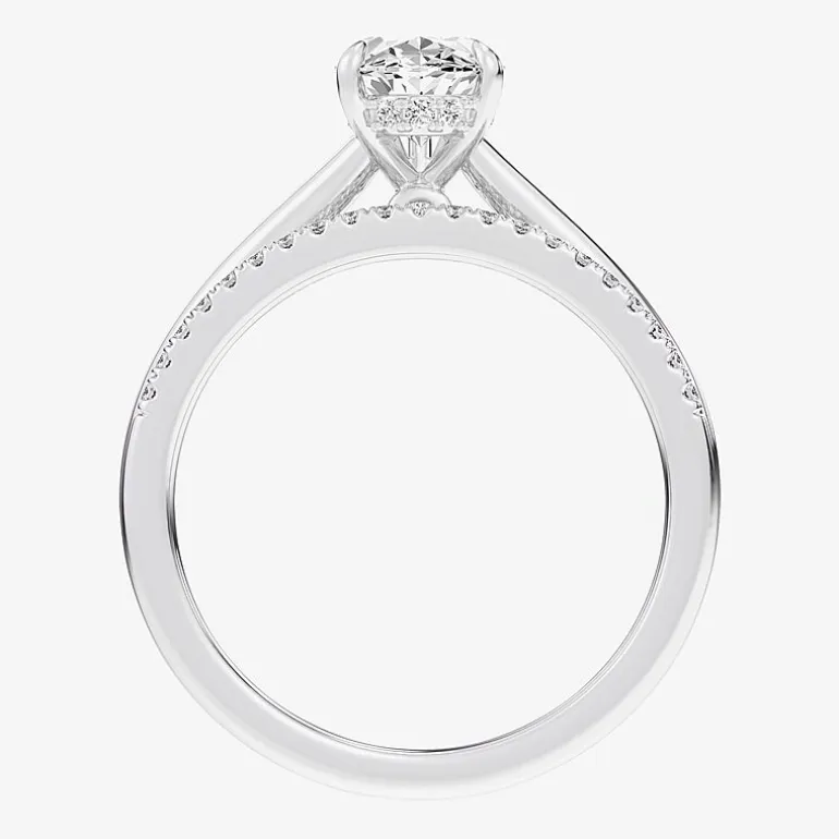 (G / Vs2-Si1) Womens 1 1/4 CT. T.W. Lab Grown White Diamond 14K Gold Pear Solitaire Bridal Set
