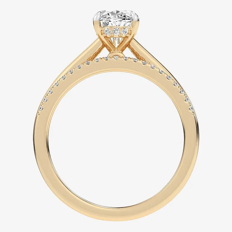 (G / Vs2-Si1) Womens 1 1/4 CT. T.W. Lab Grown White Diamond 14K Gold Pear Solitaire Bridal Set
