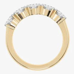 (G / Vs2-Si2) Womens 2 1/2 CT. T.W. Lab Grown White Diamond 14K Gold 5-Stone Anniversary Band