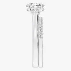 (G / Vs2-Si1) Womens 1 1/4 CT. T.W. Lab Grown White Diamond 14K Gold Oval Solitaire Bridal Set
