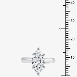 (G / VS2) Womens 3 CT. Lab-Grown White Diamond 14K Gold Marquise Solitaire Engagement Ring