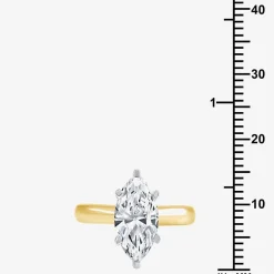 (G / VS2) Womens 3 CT. Lab-Grown White Diamond 14K Gold Marquise Solitaire Engagement Ring