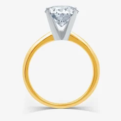 (G / VS2) Womens 3 CT. Lab-Grown White Diamond 14K Gold Oval Solitaire Engaement Ring