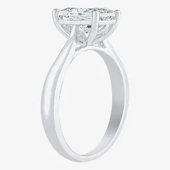 (G / VS2) Womens 2 CT. Lab-Grown White Diamond 14K Gold Radiant-cut Solitaire Engagement Ring