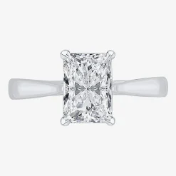(G / VS2) Womens 2 CT. Lab-Grown White Diamond 14K Gold Radiant-cut Solitaire Engagement Ring
