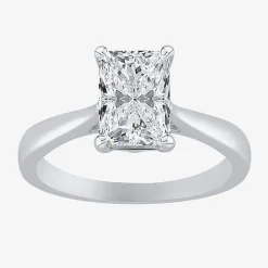 (G / VS2) Womens 2 CT. Lab-Grown White Diamond 14K Gold Radiant-cut Solitaire Engagement Ring