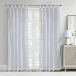 Habitat Crushed Tab Top Sheer Single Curtain Panel