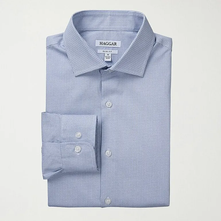 Haggar Big and Tall Mens Classic Fit Wrinkle Free Long Sleeve Dress Shirt
