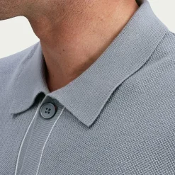 Haggar Button Front Mens Short Sleeve Button Polo Sweater