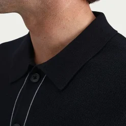 Haggar Button Front Mens Short Sleeve Button Polo Sweater