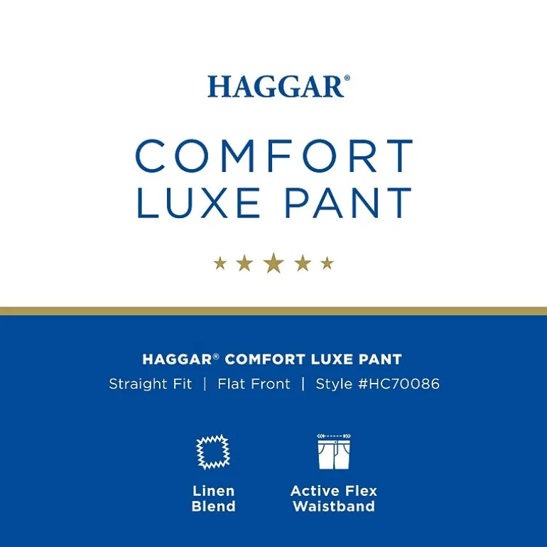 Haggar Comfort Luxe Mens Straight Fit Flat Front Pant