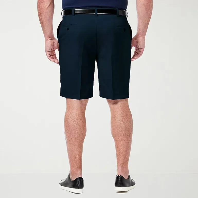 Haggar Cool 18 Pro Expandable Waist Mens 10 1/2" Big and Tall Stretch Fabric Moisture Wicking Quick Dry Chino Short